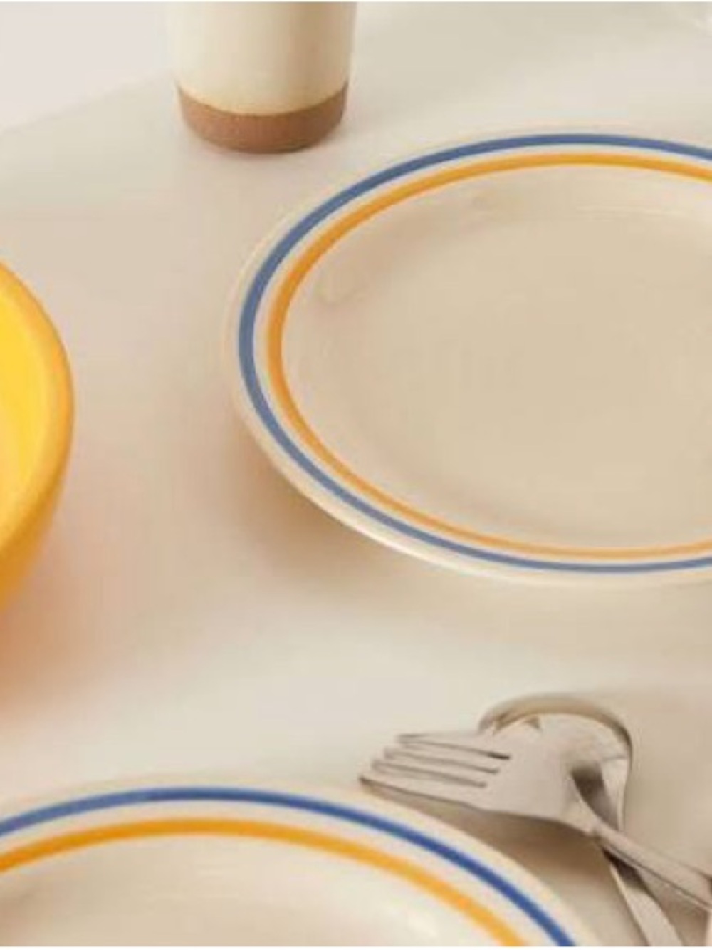 HAY Sobremesa Plate Set in Blue and Yellow - Picture 3 of 3